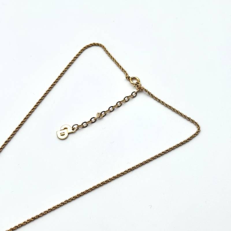 美品 Dior CDロゴ ラインストーン ネックレス ゴールド クリスチャン
