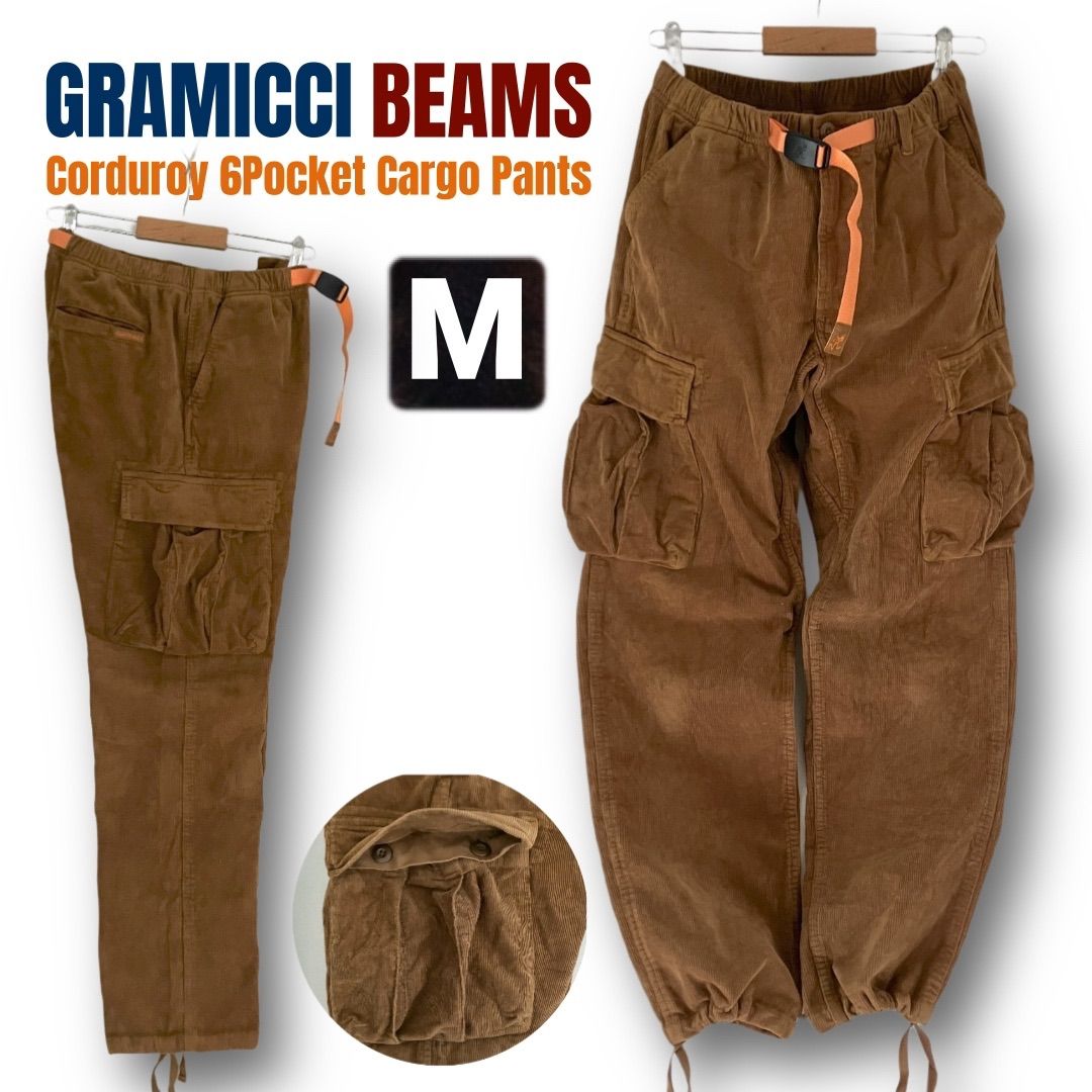 BEAMS別注 グラミチ ボリューム感のある太畝コーデュロイ6ポケットカーゴパンツ 裾ドローコード メンズM