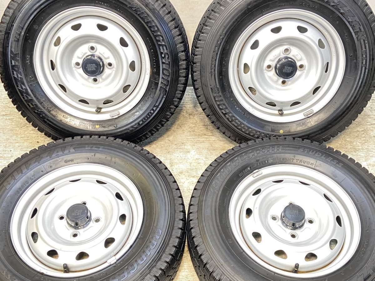 【コバ】165R13 6PR ブリヂストン スタッドレス中古品 165R13 6PR ブリヂストン ブリザック VL1 JECT E4 13x4.5 100-4穴 中古