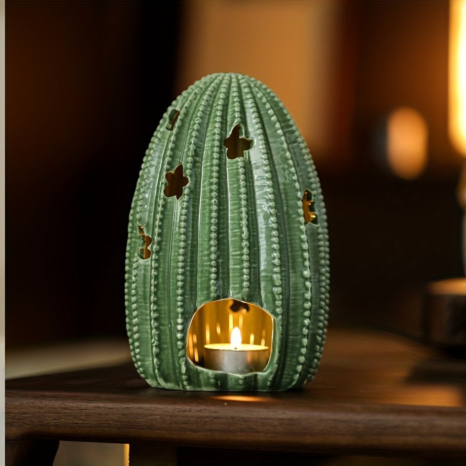 キャンドルホルダー キャンドルスタンド サボテン型 オシャレ 置物 オブジェ インテリア 装飾 パーティー リビング ダイニング 寝室 インテリア雑貨 セラミック 癒しグッズ キッチン 棚装飾