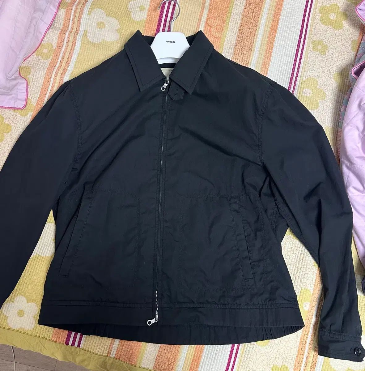 ポッタリー コットンリネンドリズラージャケット ブラック