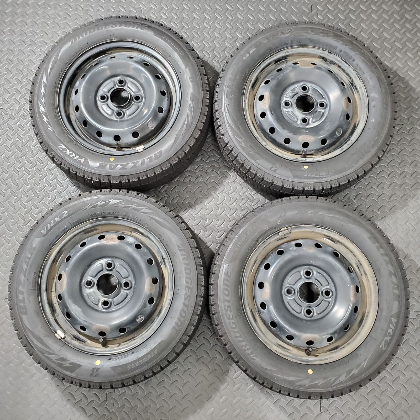 22年製 155 65 R 13 ブリヂストン ブリザックVRX 2 ホンダ ライフ JC 1 ゼスト ザッツ スタッドレスタイヤ 1278