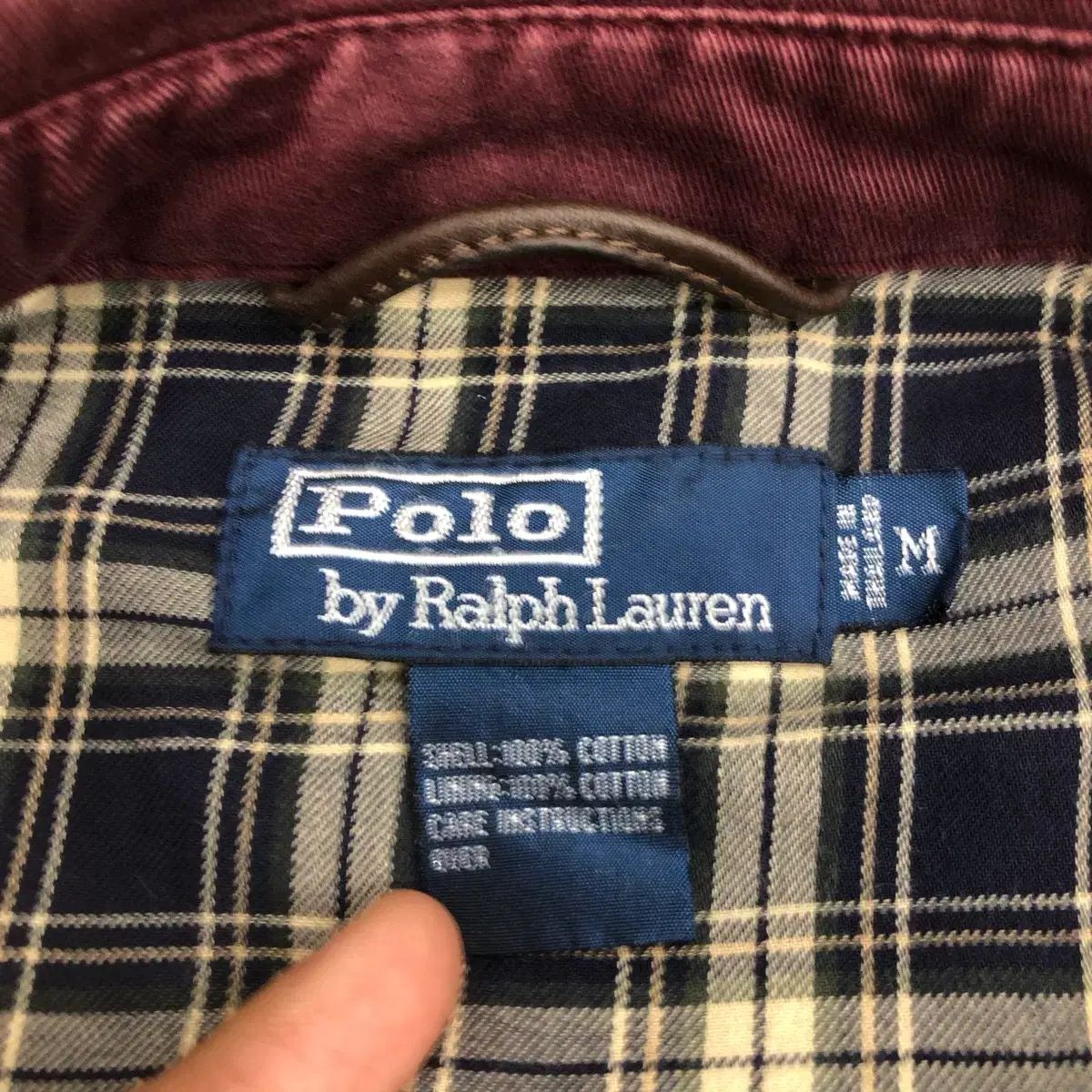 M ポロラルフローレン バーガンディ ハリントンジャケット スイングトップ チェック ライニング ブルゾン ジャケット 通勤対応 テーラードジャケット 