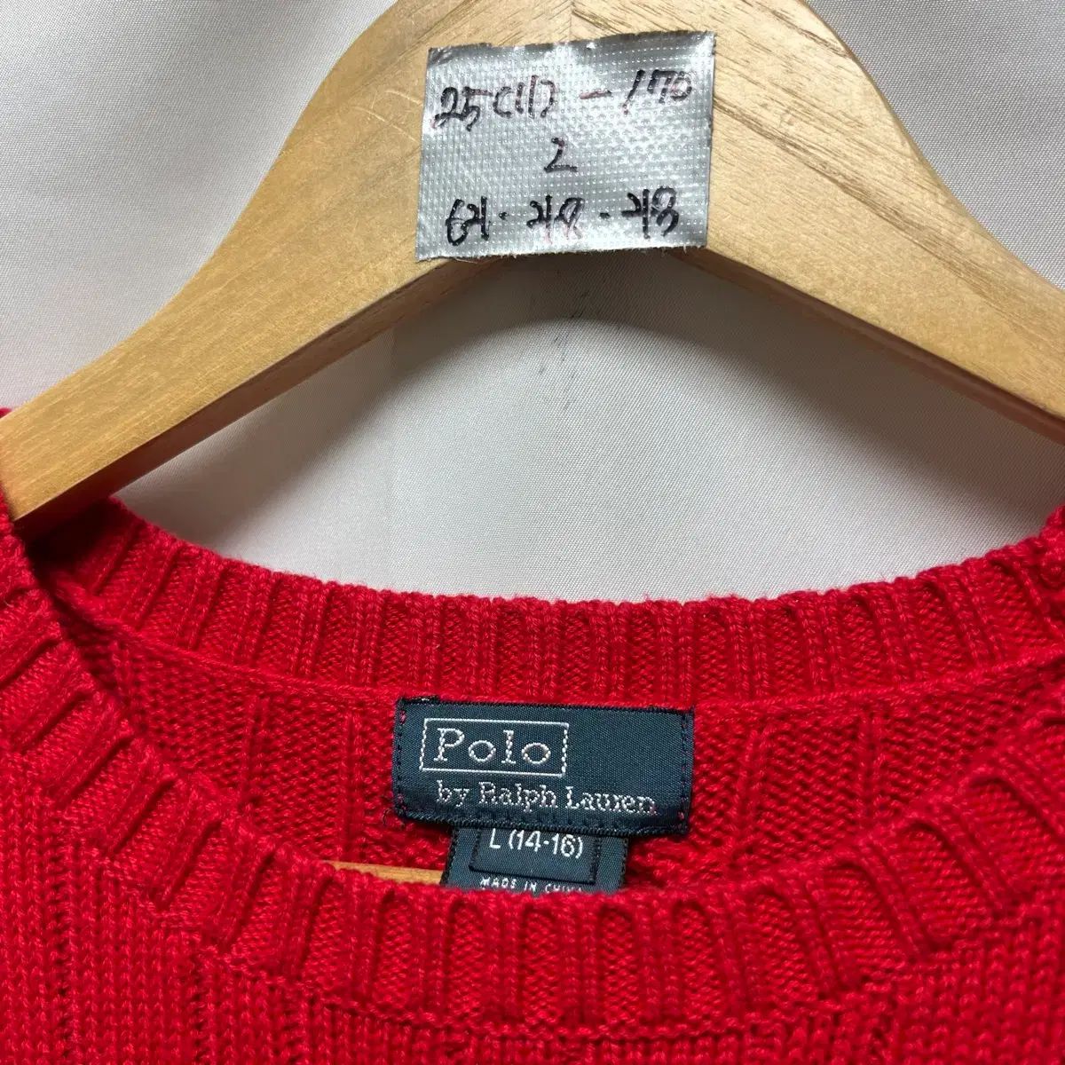 ⭐️れふぁみ⭐️ラルフローレン　コットンニット　サンセットレッド 正規品/ウィメンズM L ポロ ラルフローレン ケーブル編み レッド