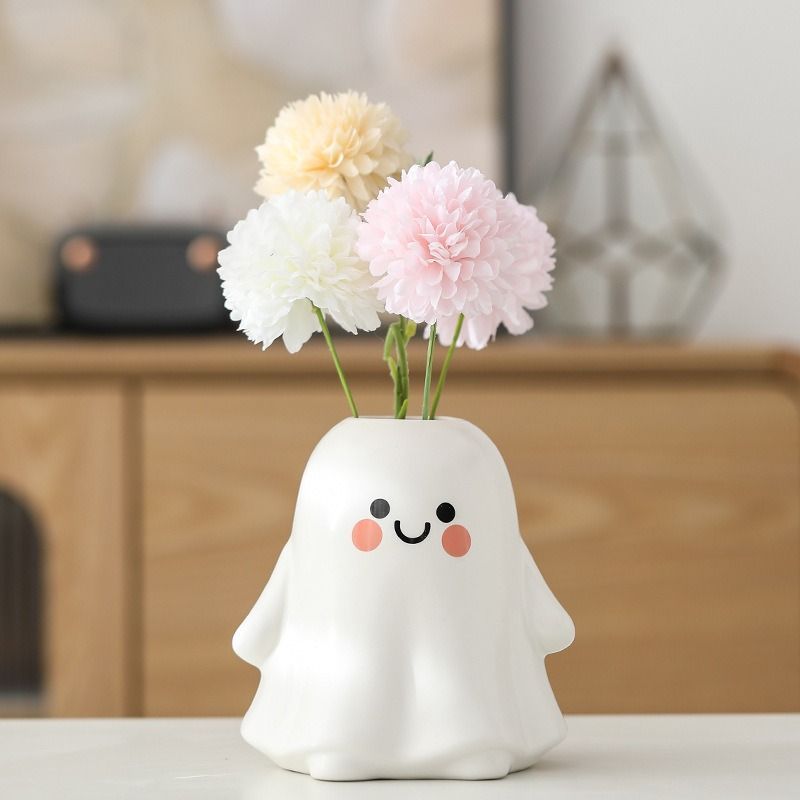 花瓶 花びん セラミック おしゃれ オバケ 可愛い インテリア雑貨 花器 