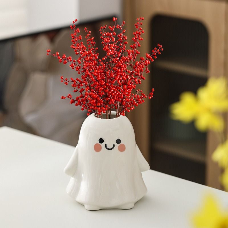 花瓶 花びん セラミック おしゃれ オバケ インテリア雑貨 花器 生け花 装飾 玄関 リビング ダイニング 棚装飾