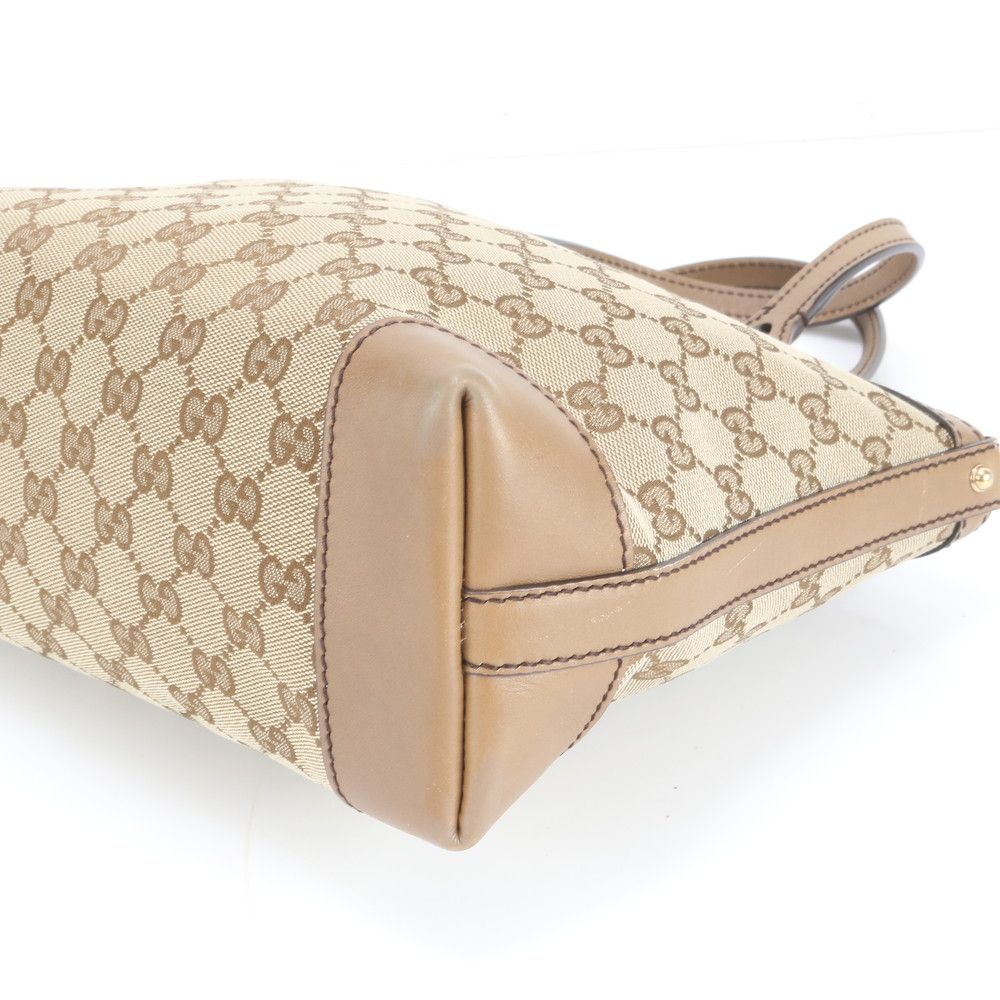 極美品 GUCCI GGキャンバス ワンショルダートートバッグ ヌメ革 ベージュ 極美品 グッチ GGキャンバス ベージュ レザー トート バッグ 肩掛け