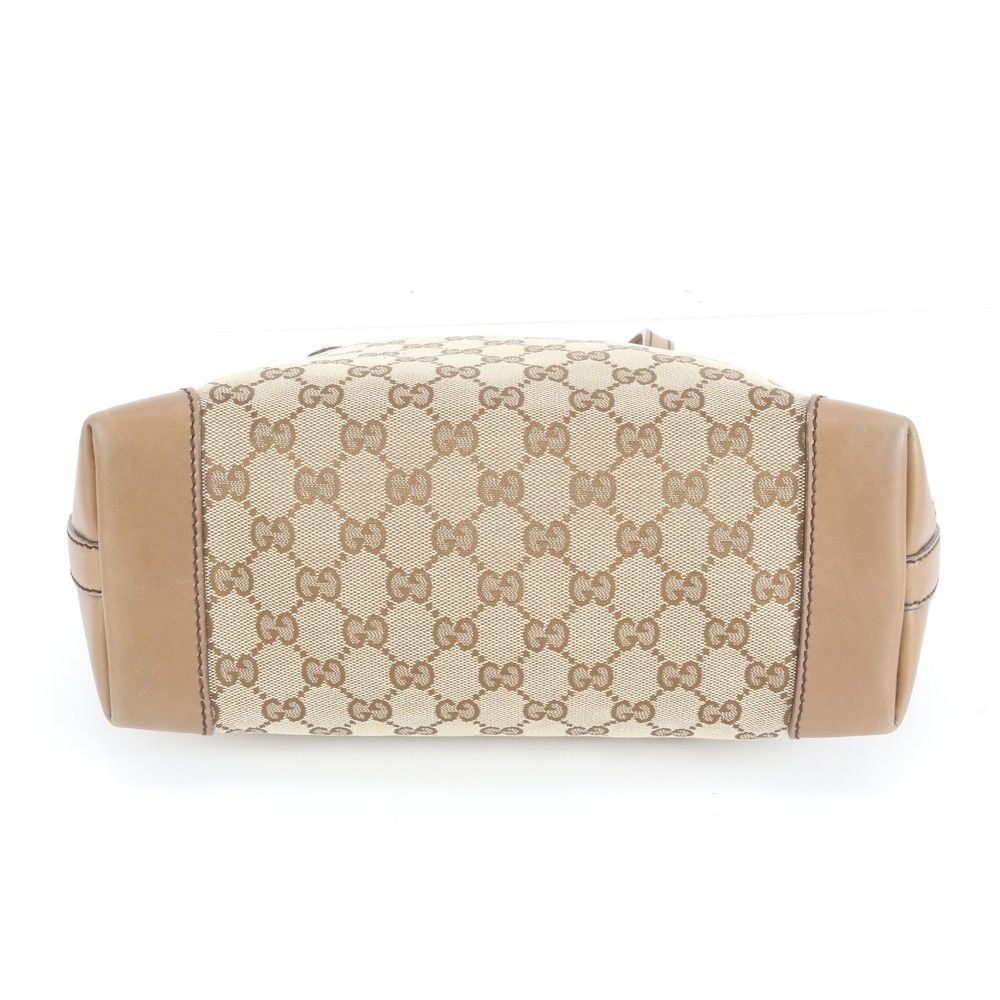 極美品 グッチ GGキャンバス ベージュ レザー トート バッグ 肩掛け