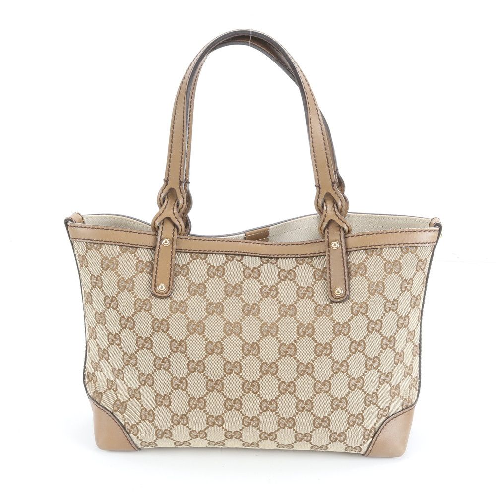 極美品 グッチ GGキャンバス ベージュ レザー トート バッグ 肩掛け