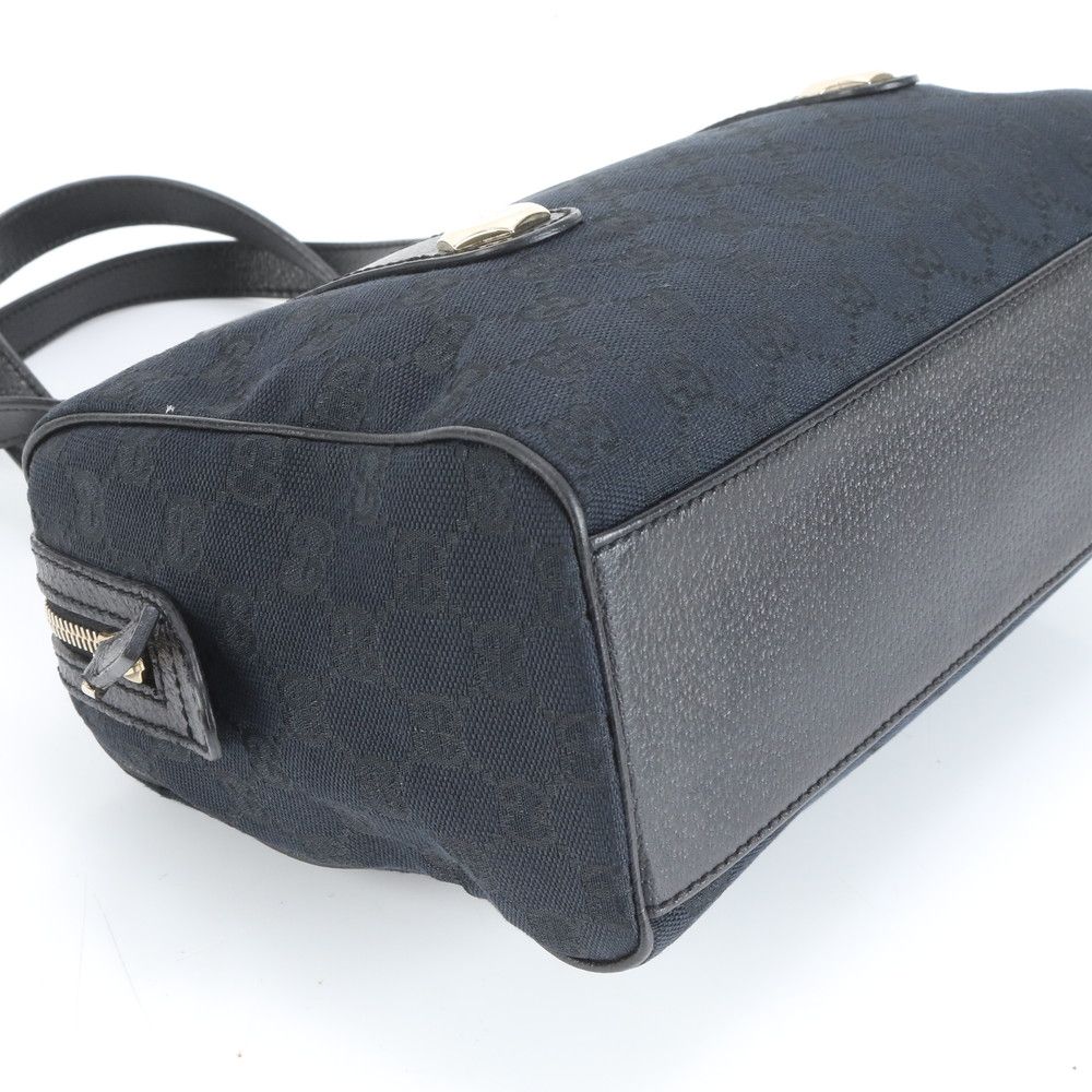 極美品 グッチ GGキャンバス ミニ ボストン 152457 レザー ショルダー
