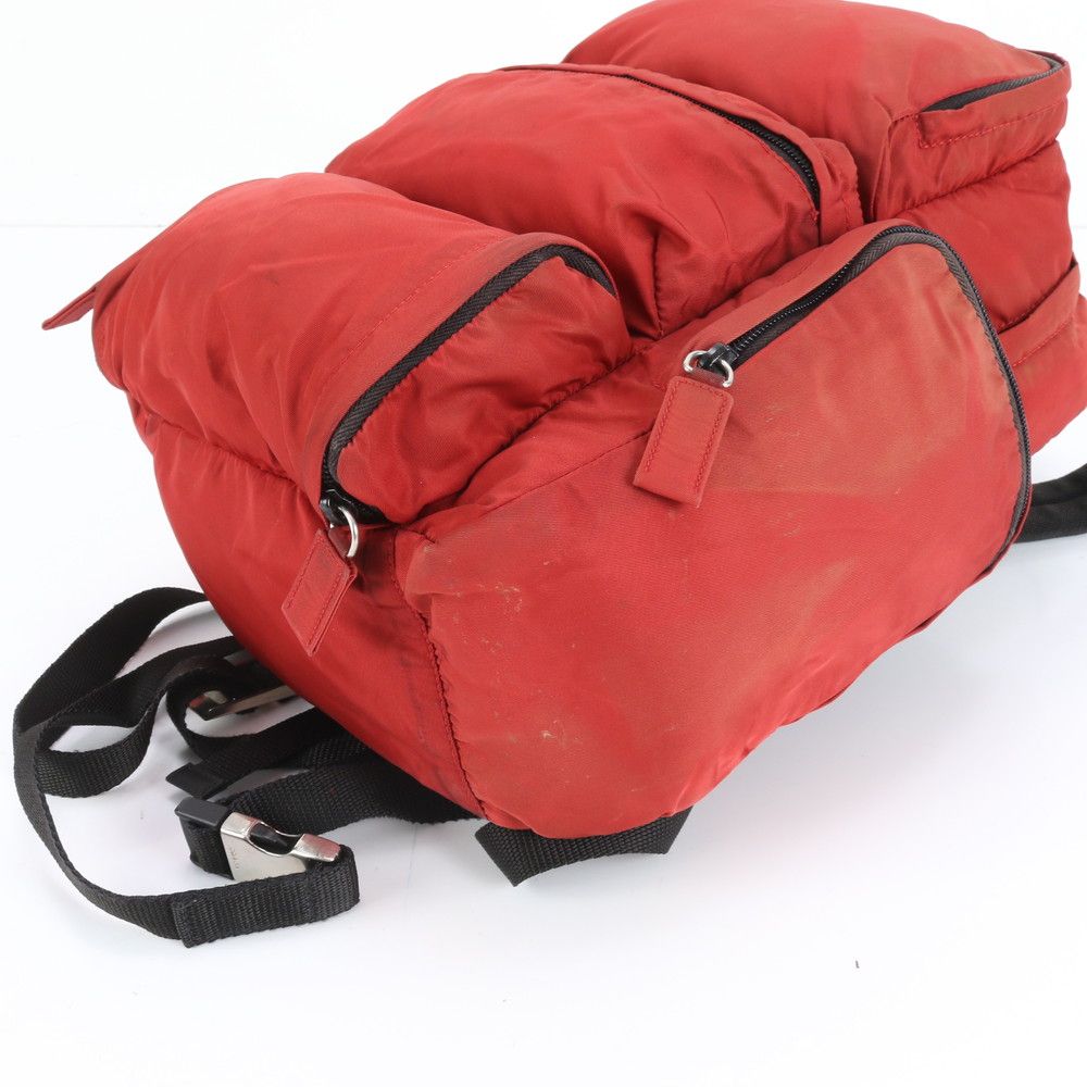 極美品 プラダ テスート ナイロン トライアングルロゴ レッド リュック