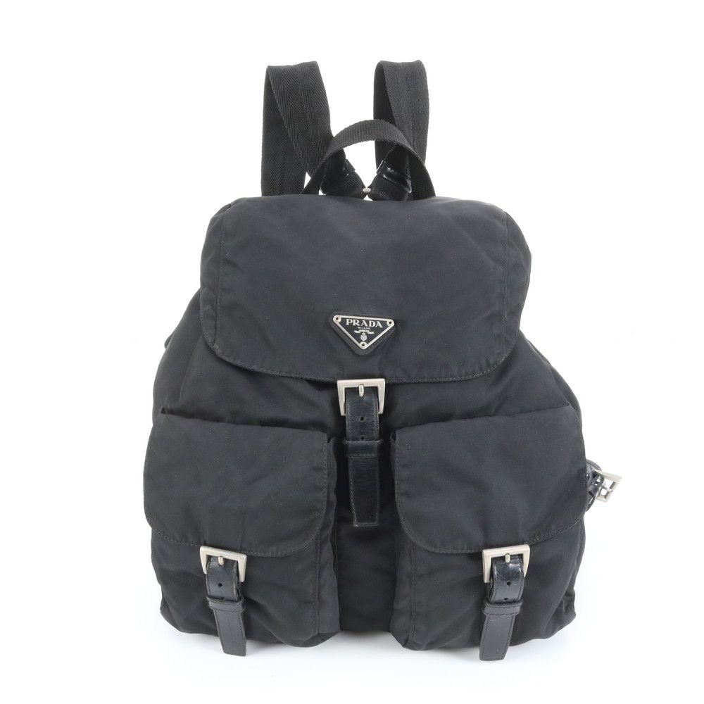 極美品 プラダ テスート ナイロン トライアングルロゴ レザー リュック