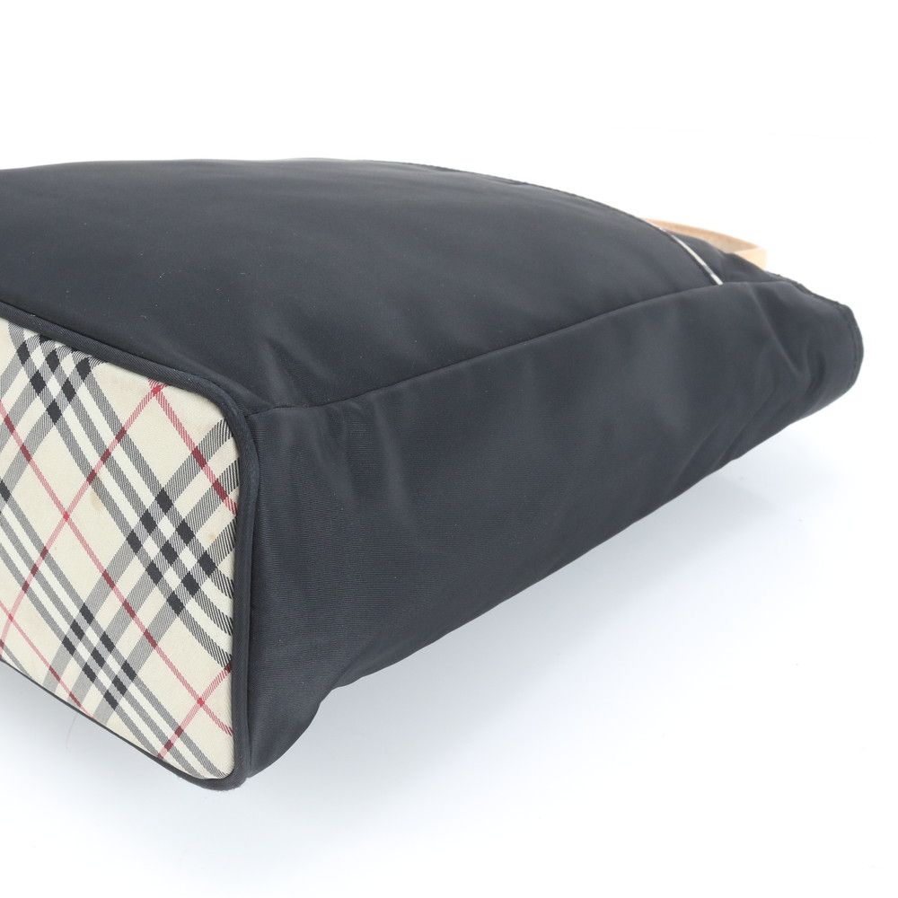 美品 バーバリー ノバ チェック レザー ナイロン トート バッグ 肩掛け