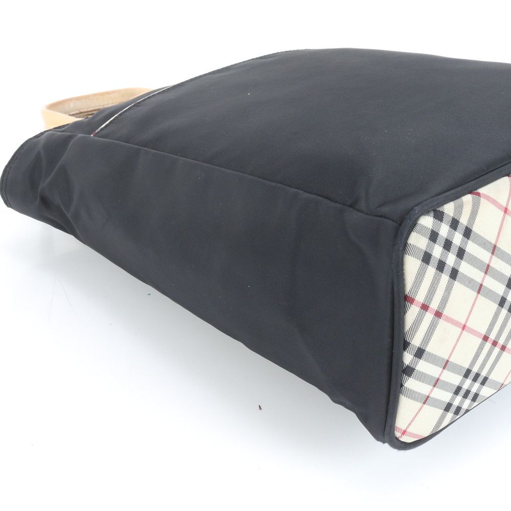 美品 バーバリー ノバ チェック レザー ナイロン トート バッグ 肩掛け