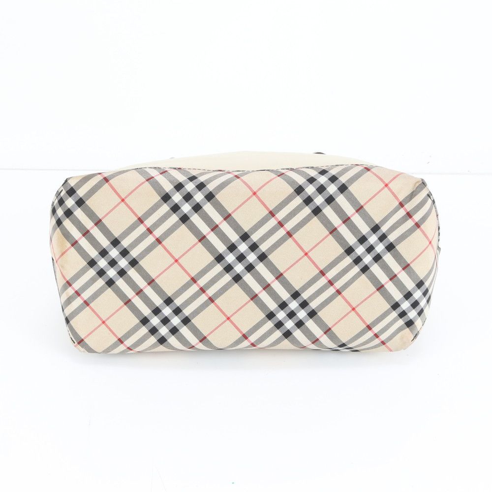 美品 バーバリー ノバ チェック レザー ナイロン トート バッグ 肩掛け