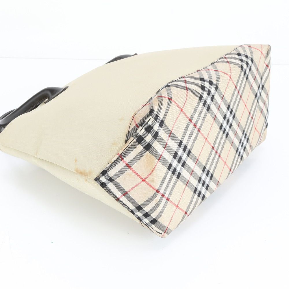 【美品】バーバリー 2way トートバッグ ショルダー ノバチェック ナイロン 美品 バーバリー ノバ チェック レザー ナイロン トート バッグ 肩掛け