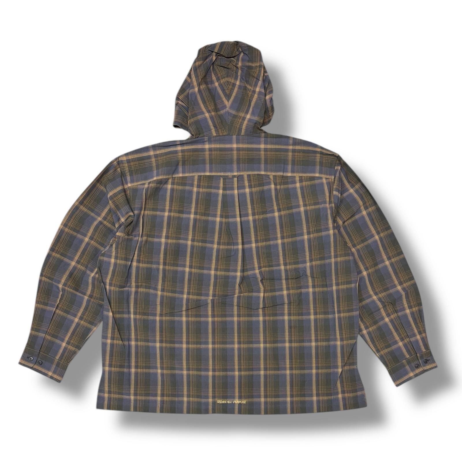 参考上代27,500円 SEDAN ALL-PURPOSE 25SS Plaid Hooded Shirt