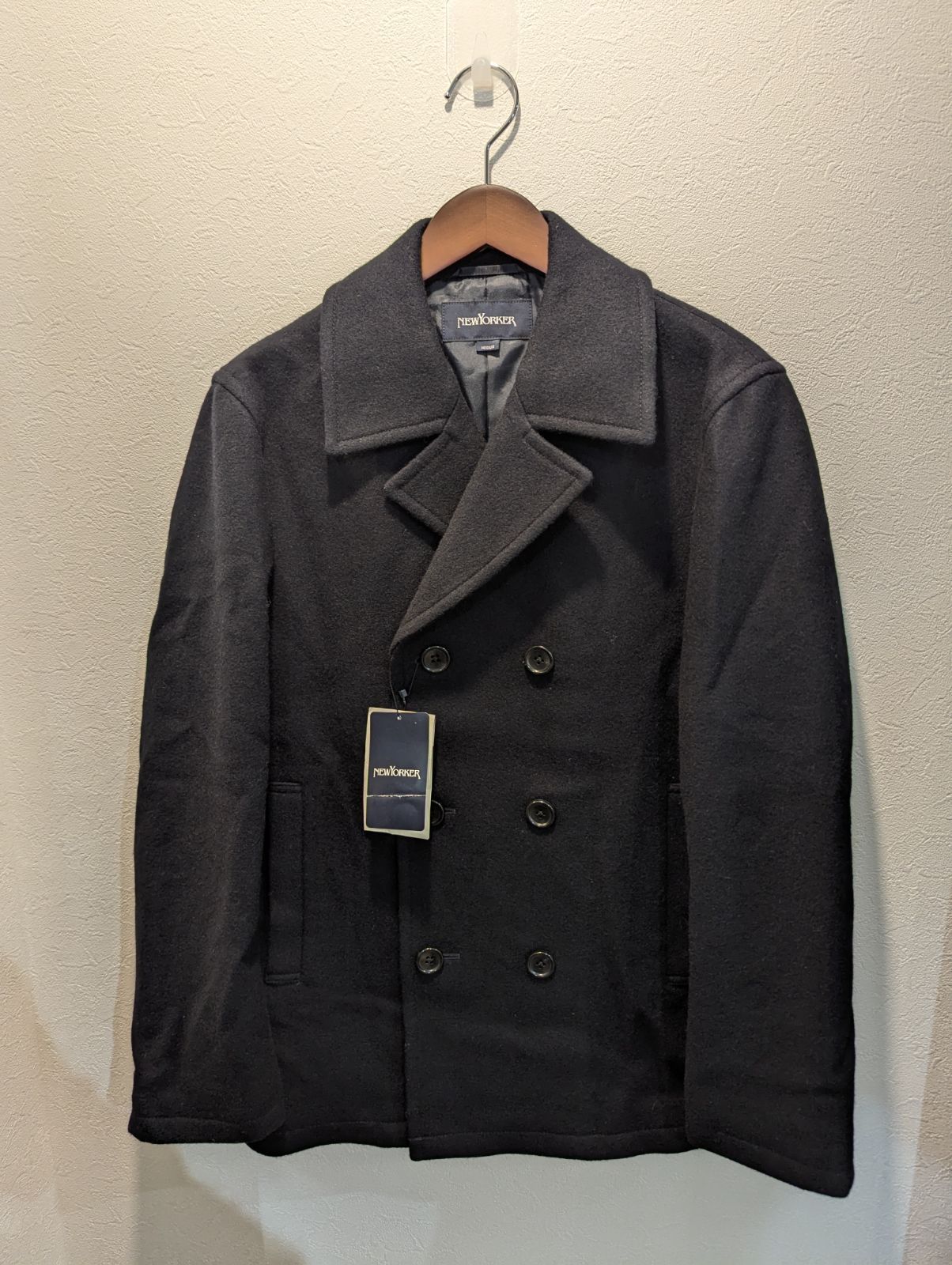 NEW YORKER ネイビー ピーコート ウール メンズ 希少 XL