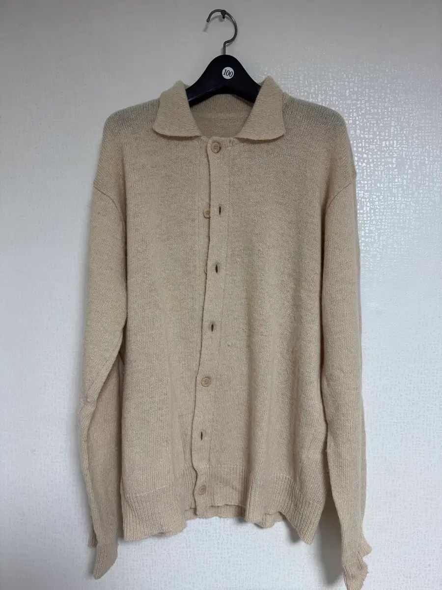 モマデザイン ベイビーアルパカ イヴニング ポロカーディガン 50