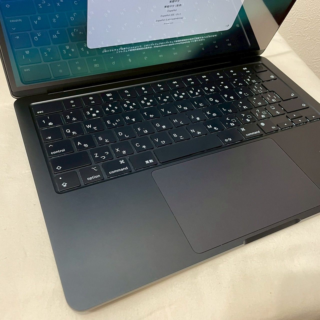 【良品】MacBook/Air/13インチ/M2/ミッドナイト/MLY33J/A/8GB/256GB/箱/付属品完備/バッテリー良好/No.4649