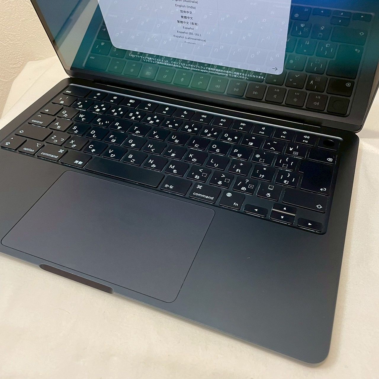 【良品】MacBook/Air/13インチ/M2/ミッドナイト/MLY33J/A/8GB/256GB/箱/付属品完備/バッテリー良好/No.4649