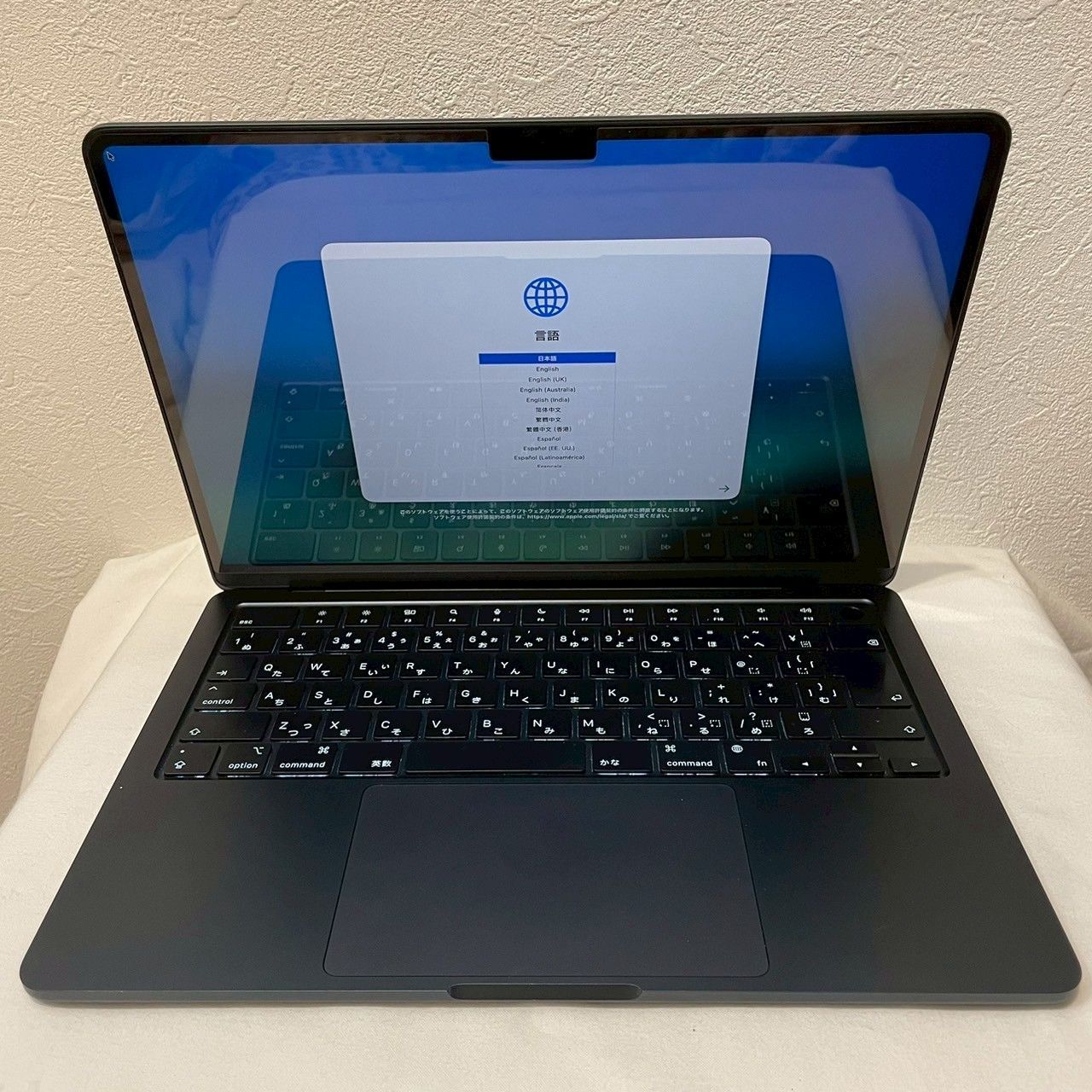 【良品】MacBook/Air/13インチ/M2/ミッドナイト/MLY33J/A/8GB/256GB/箱/付属品完備/バッテリー良好/No.4649