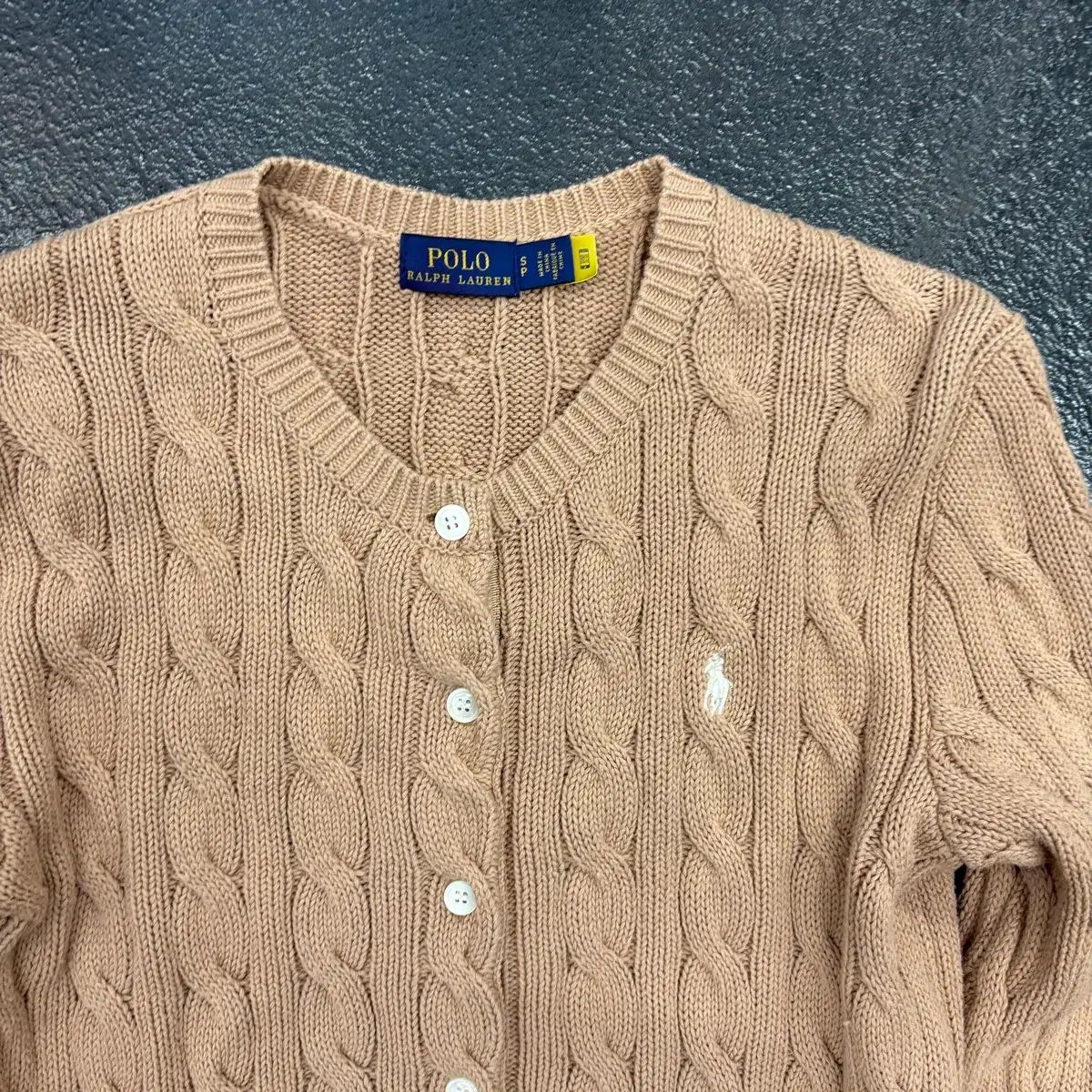 55)ポロ ラルフローレン 割引 ケーブル ニット カーディガン ベージュ