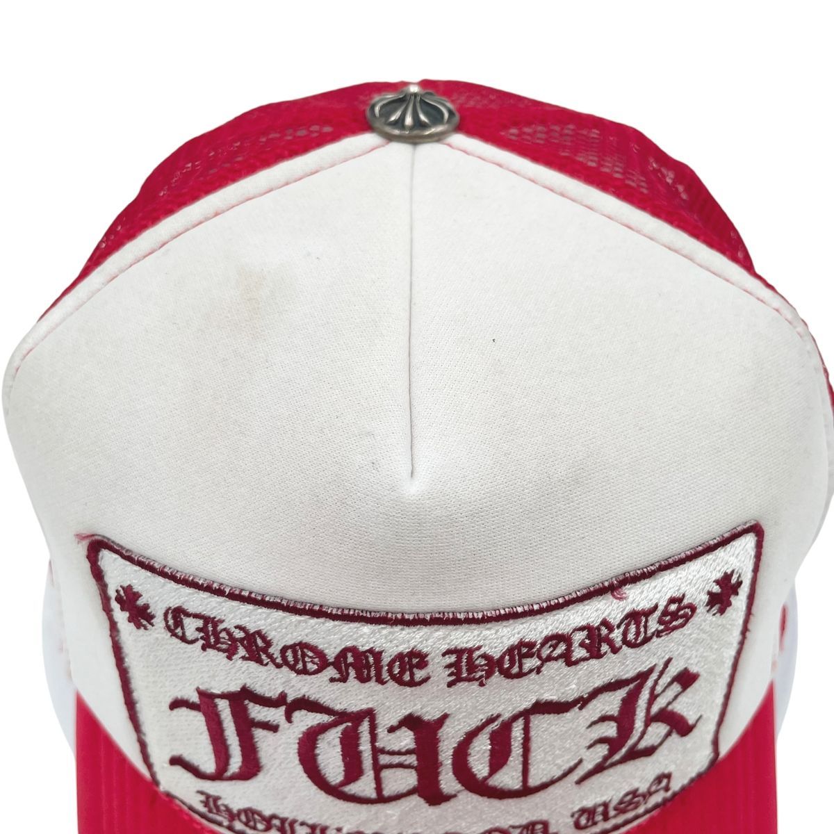中古】 CHROME HEARTS クロムハーツ トラッカーキャップ レッド FUCK