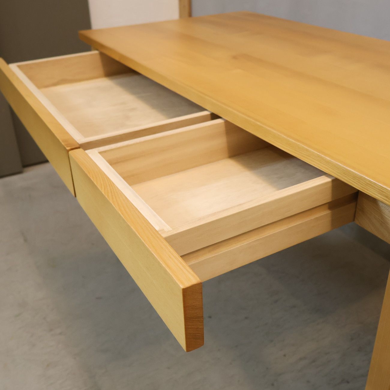 無印良品 MUJI タモ材 パーソナルデスク&ワゴン シンプル 引出し付