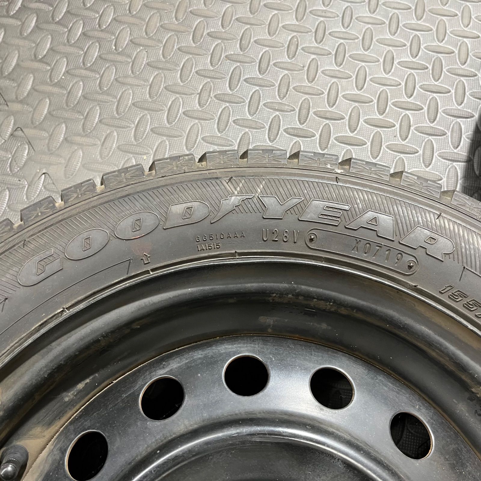  19年製 155 65 R 14 グッドイヤー アイスナビ6 スズキ アルト ワゴンR スペーシア スタッドレスタイヤ 1279 Y 14インチ タイヤ ホイールセット