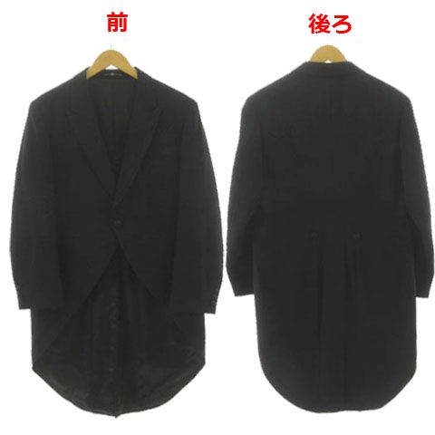 スリーエム THREE-M モーニングコート 燕尾服 スリーピース ジャケット ピークドラペル ベスト パンツ ブラック 黒 ストライプ グレー