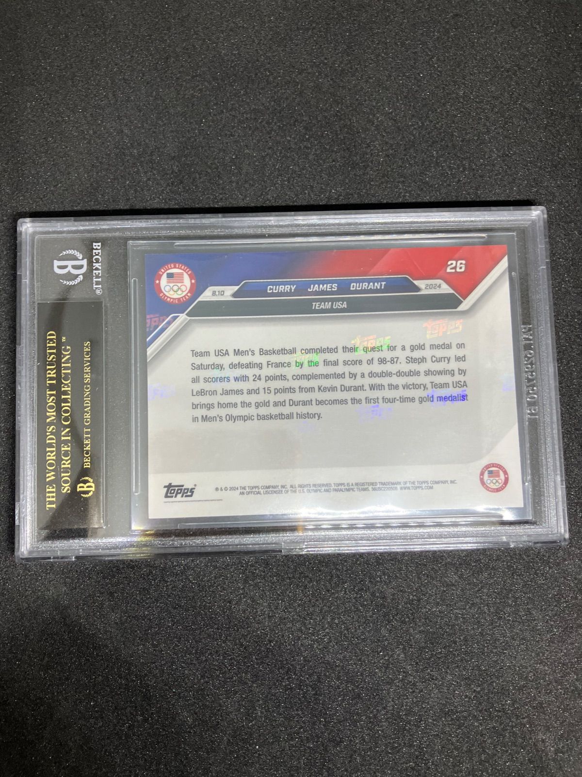 topps now オリンピック usa バスケ 26 bgs 10 ブラック