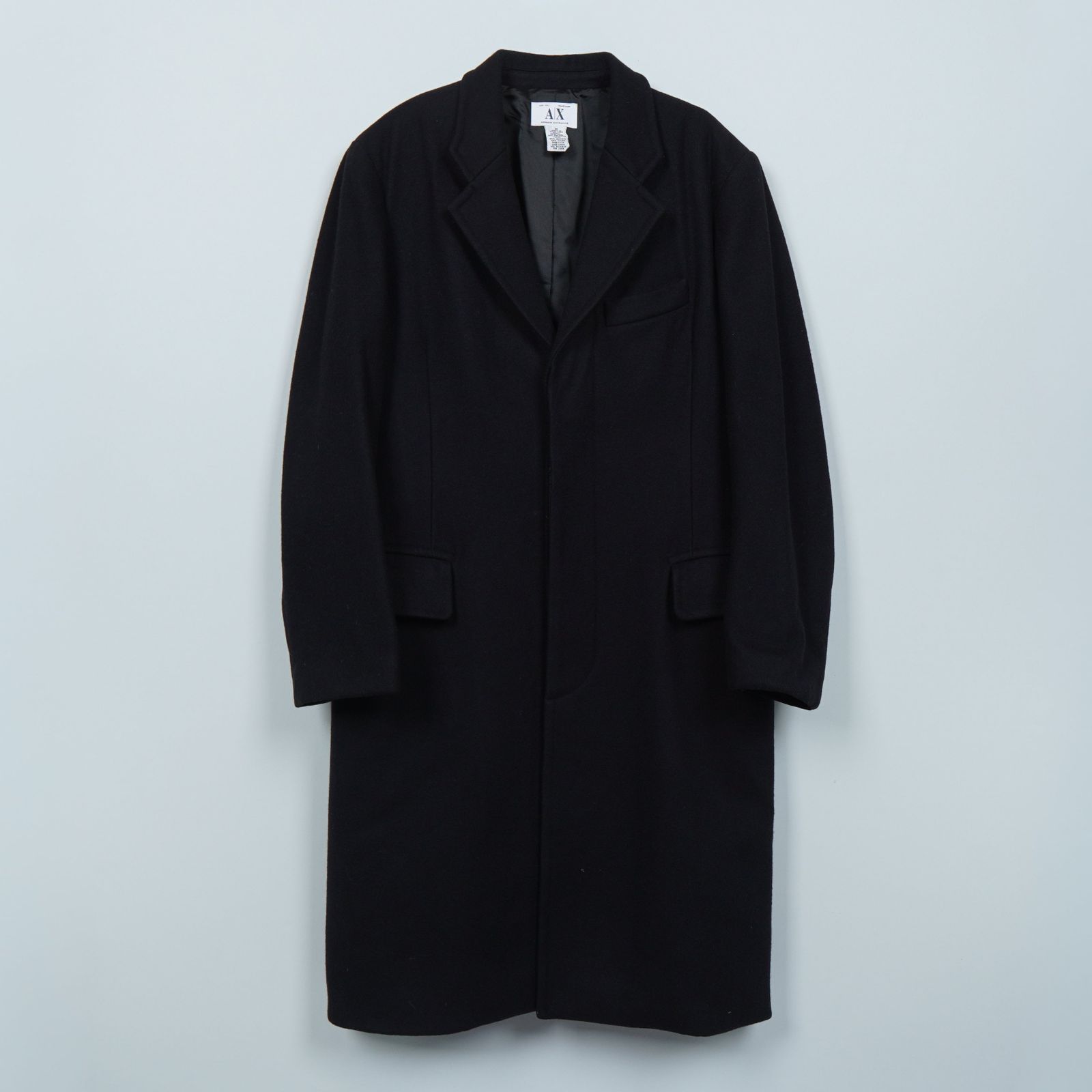 アルマーニ エクスチェンジ チェスターコート ウールコート ブラック