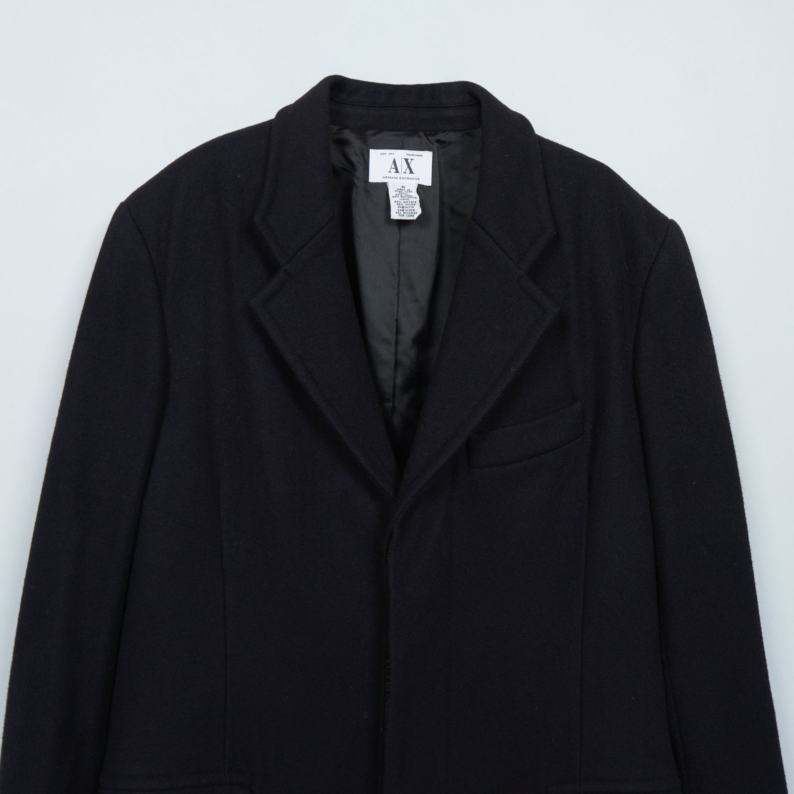 アルマーニ エクスチェンジ チェスターコート ウールコート ブラック