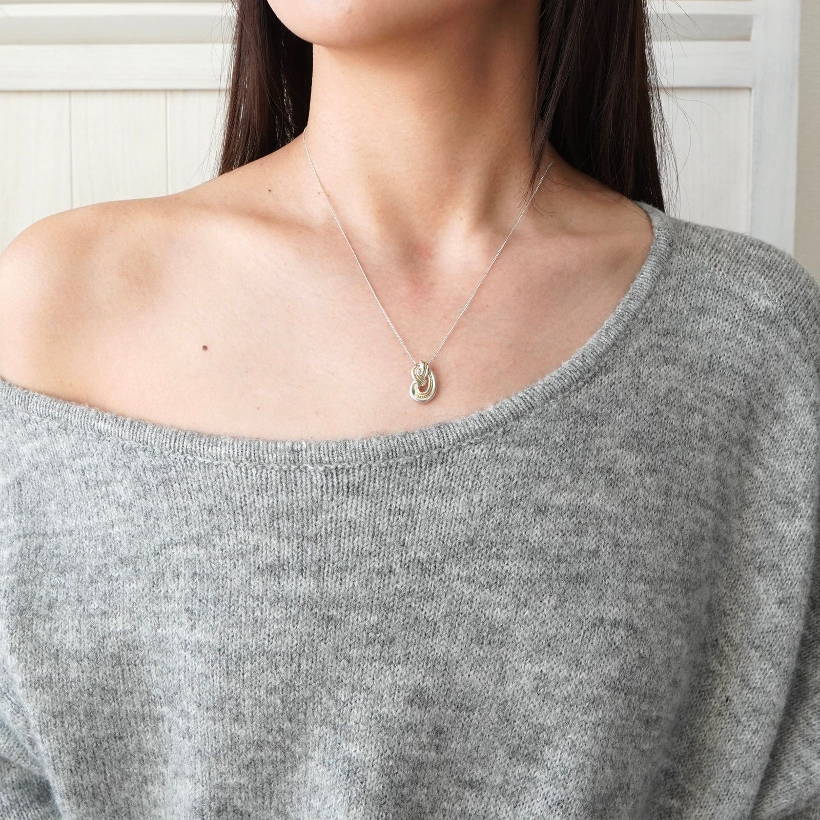 ティファニー ツイスト ノット 750×925 コンビ ネックレス 18K