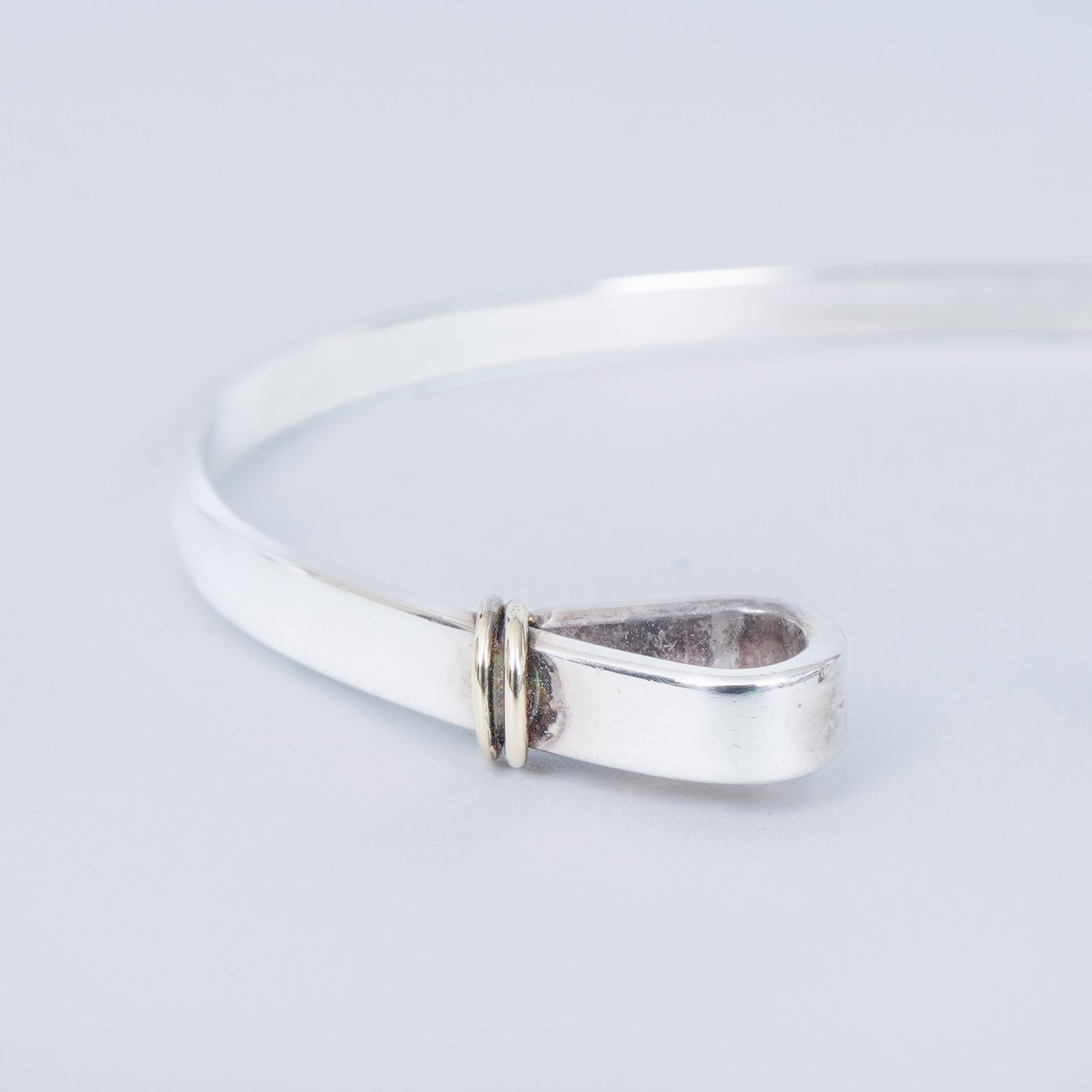 ティファニー フック&アイ 750×925 コンビ バングル 18K シルバー925