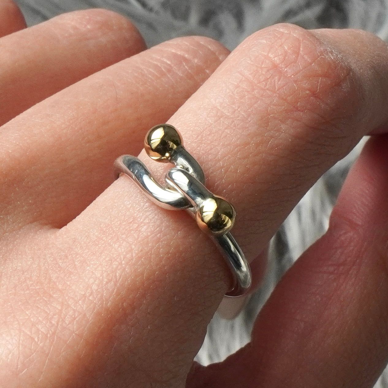 ティファニー ラブノット 750×925 コンビ 指輪 リング 18K シルバー925