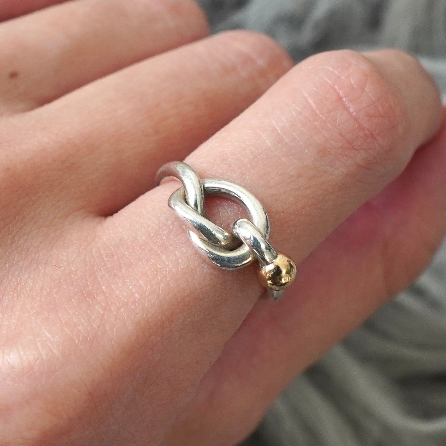 ティファニー ラブノット 750×925 コンビ 指輪 リング 18K シルバー925