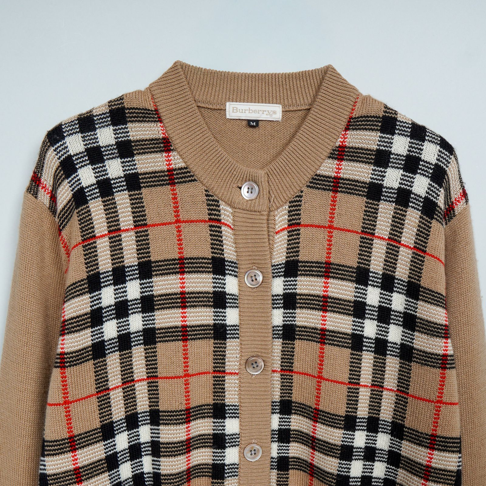 バーバリー ノバチェック カーディガン ベージュ - メルカリ