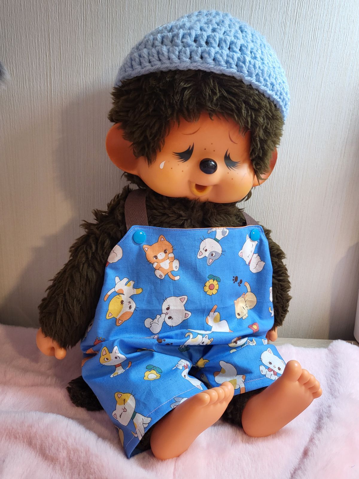 No.MON-1210 モンコスL ロンパースとニット帽セット #モンチッチLに