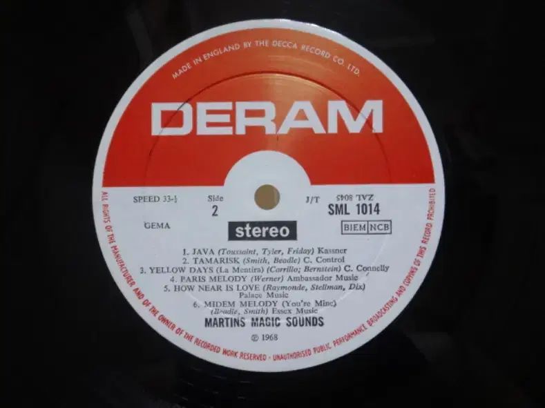 UK LP Martins Magic Sounds ー 1968 年 早い