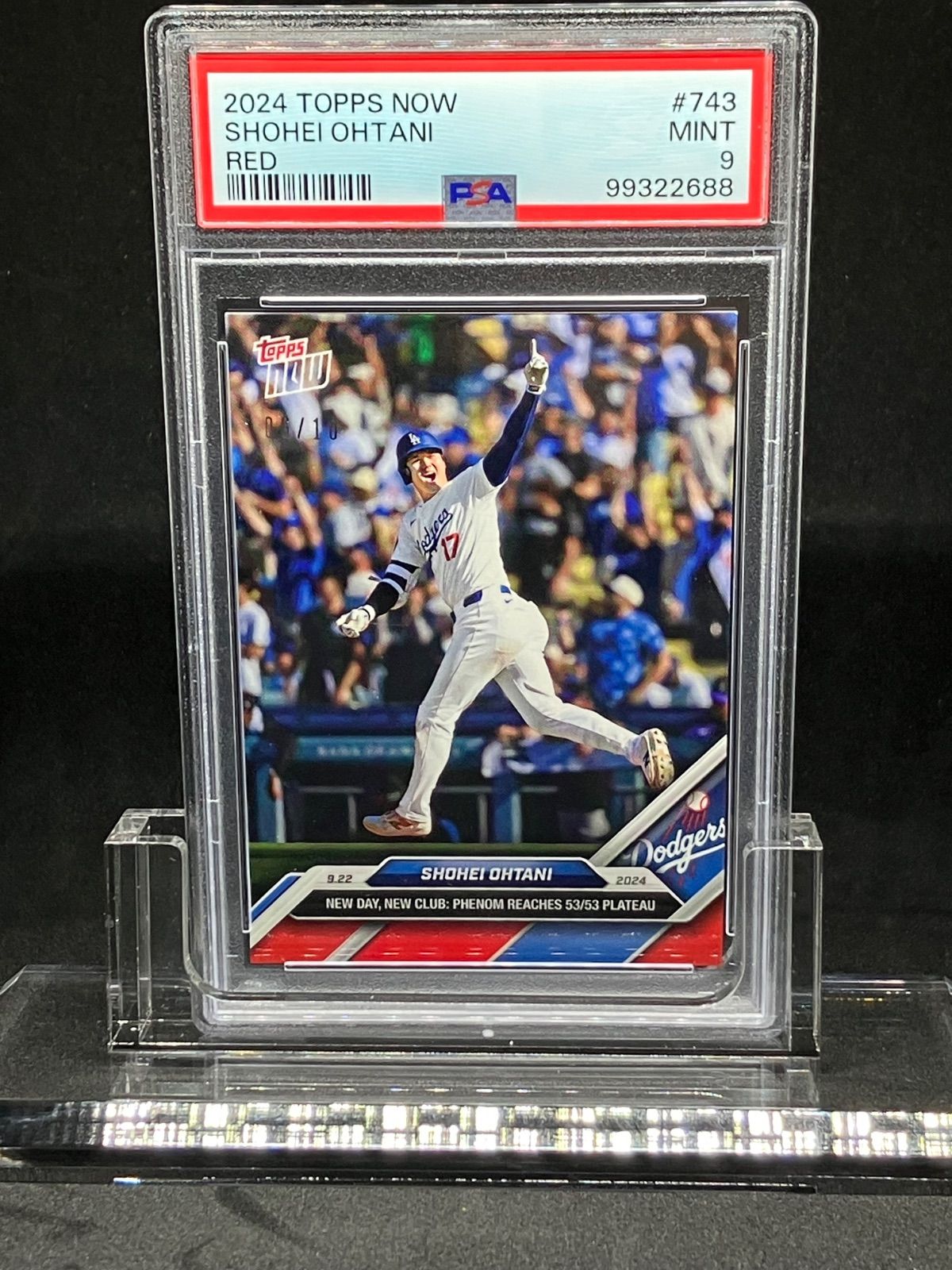 topps now 大谷翔平 743 53-53 red 10 psa 9
