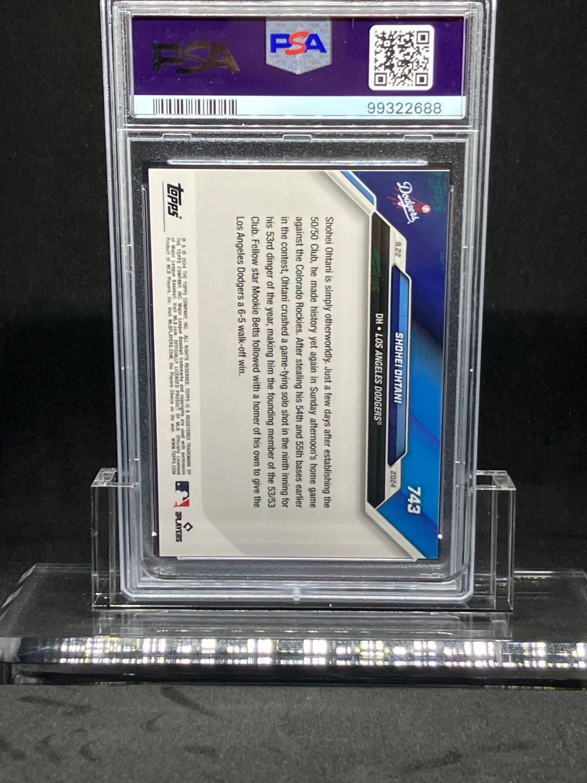 topps now 大谷翔平 743 53-53 red 10 psa 9