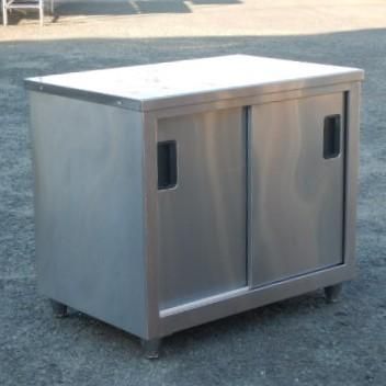 タニコー 業務用 ステンレス 扉付き 作業台 調理台 W900 D600 H800mm