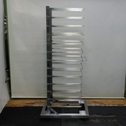 キャスター付 ステンレス 片トンボラック 13段 mm 棚 ｍｍ ピッチ82 15.6 kg パンラック カート