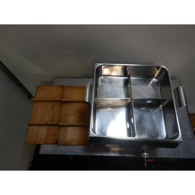 涌井工業 業務用 LPガス 直火式 おでん鍋 尺2 4ツ切 プロパン W420D440