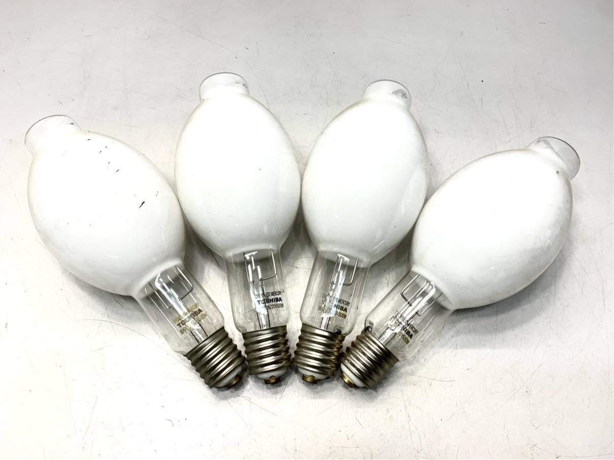 東芝 水銀灯 ランプ 4点セット チョークレス水銀ランプ 500W TOSHIBA