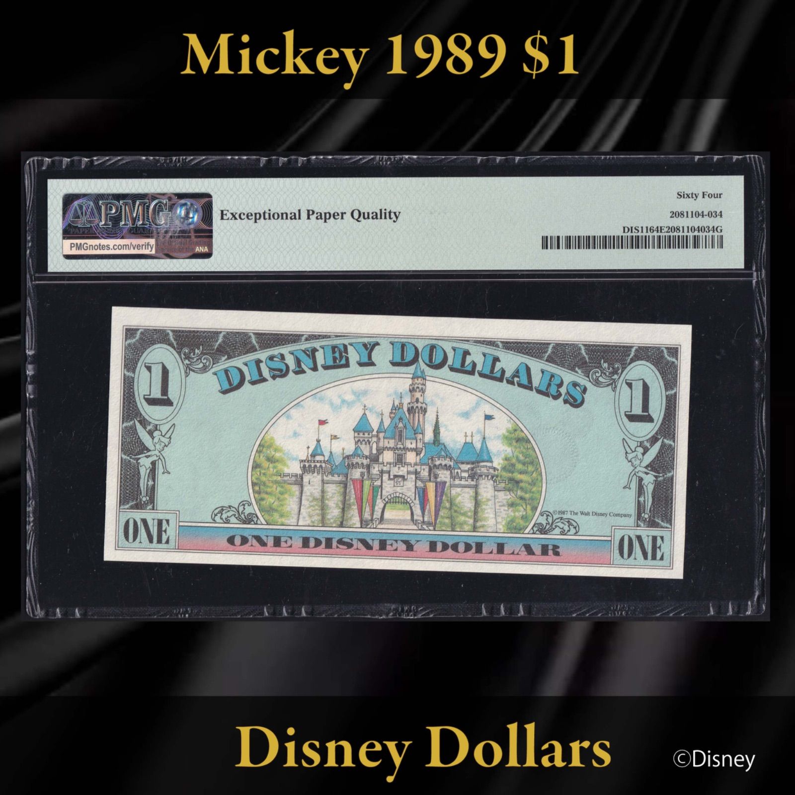 ディズニーダラー 1989年 1ドル ミッキー シリーズA DIS11 PMG64