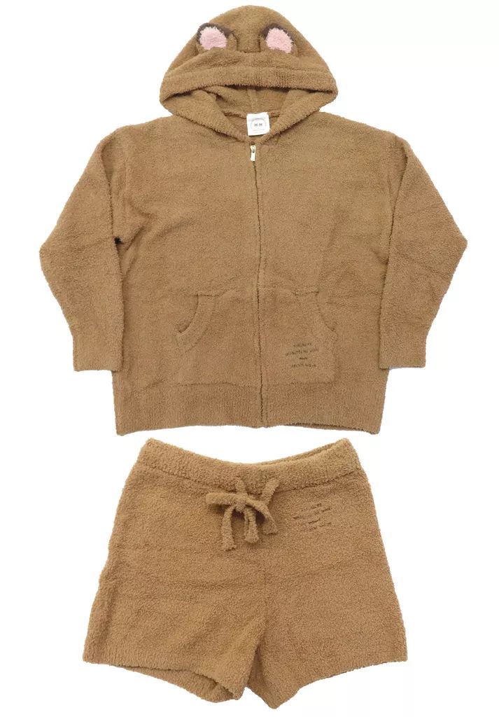 衣類 つぶまめ キャラクターパーカー＆ショートパンツセット ブラウン レディースフリーサイズ あつまれ どうぶつの森 meets GELATO PIQUE