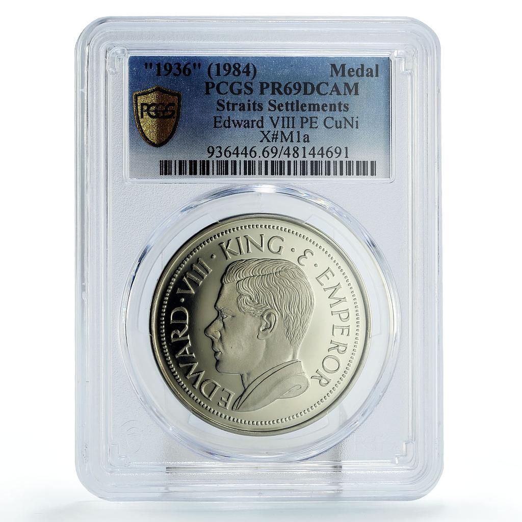 Settlements King Edward VIII CROWN PATTERN PR69 PCGS CuNi メダル